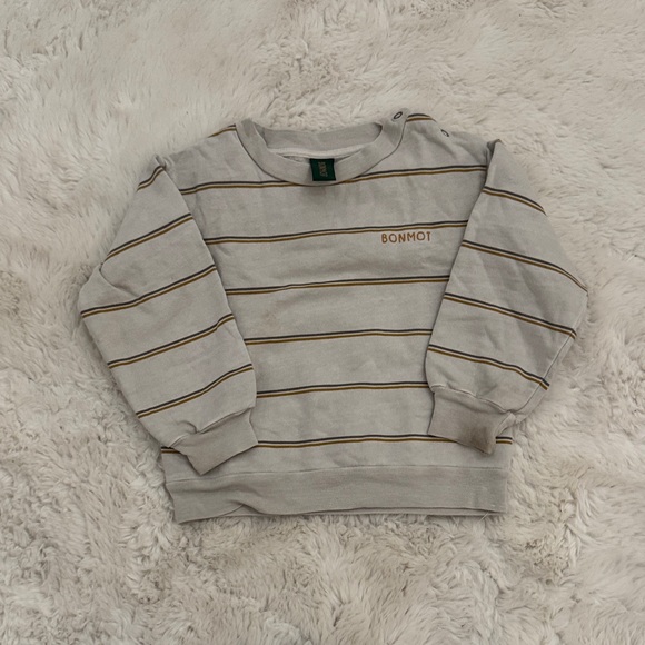 Bonmot Striped Gray Sweatshirt - Picture 1 of 2